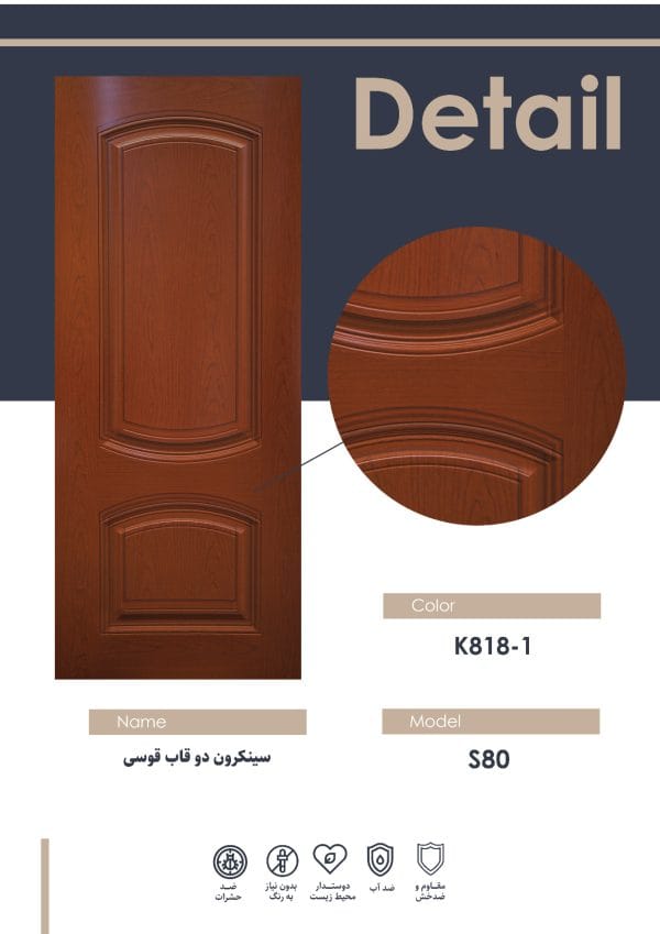 رویه درب سینکرون دو قاب قوسی