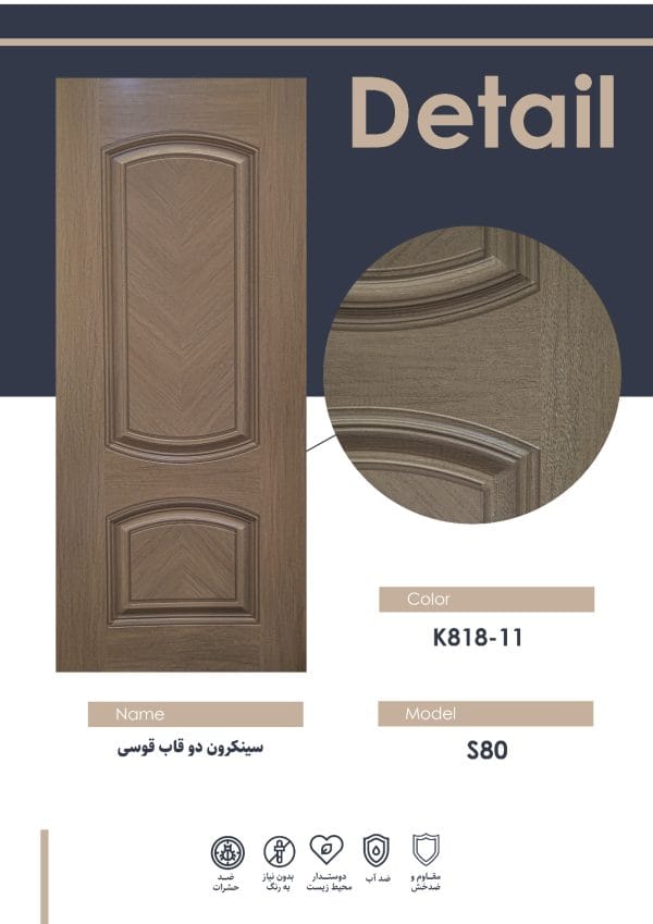 رویه درب سینکرون دو قاب قوسی