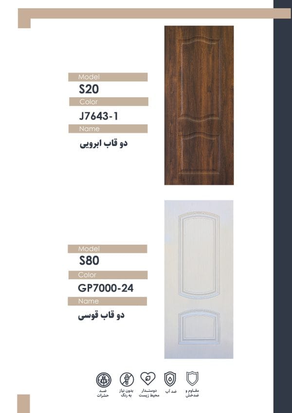 رویه درب دو قاب قوسی